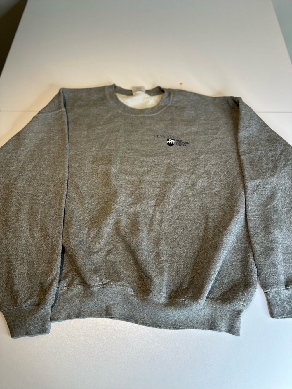 Jerzees Gray Crewneck Sweatshirt with Small Chest Logo